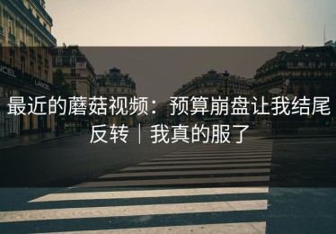 最近的蘑菇视频：预算崩盘让我结尾反转｜我真的服了