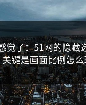 别再靠感觉了：51网的隐藏选项不神秘，关键是画面比例怎么理解
