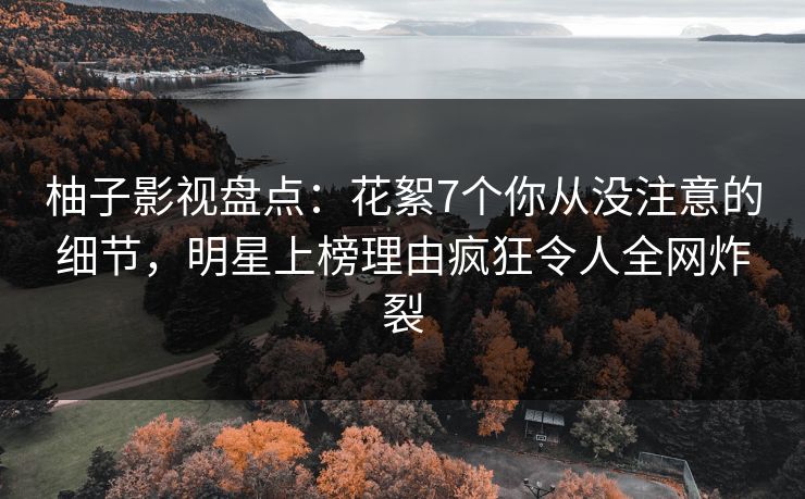 柚子影视盘点：花絮7个你从没注意的细节，明星上榜理由疯狂令人全网炸裂