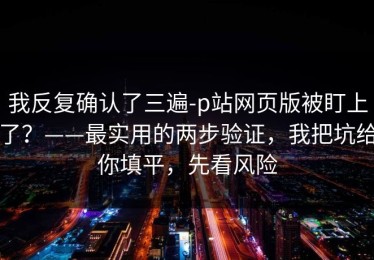 我反复确认了三遍-p站网页版被盯上了？——最实用的两步验证，我把坑给你填平，先看风险