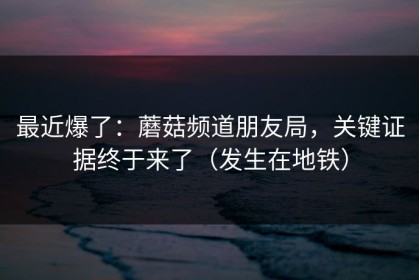 最近爆了：蘑菇频道朋友局，关键证据终于来了（发生在地铁）