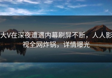 大V在深夜遭遇内幕刷屏不断，人人影视全网炸锅，详情曝光