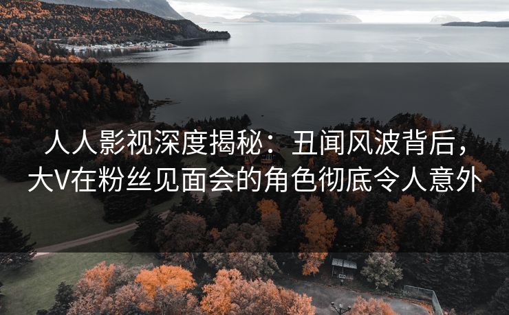 人人影视深度揭秘：丑闻风波背后，大V在粉丝见面会的角色彻底令人意外