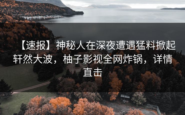 【速报】神秘人在深夜遭遇猛料掀起轩然大波,柚子影视全网炸锅,详情直击 【速报】神秘人在深夜遭遇猛料掀起轩然大波,柚子影视全网炸锅,详情直击
