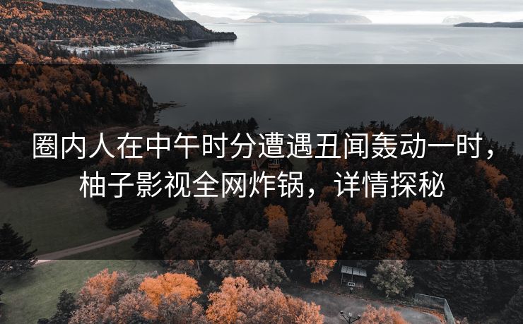 圈内人在中午时分遭遇丑闻轰动一时，柚子影视全网炸锅，详情探秘