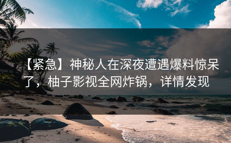 【紧急】神秘人在深夜遭遇爆料惊呆了,柚子影视全网炸锅,详情发现 【紧急】神秘人在深夜遭遇爆料惊呆了,柚子影视全网炸锅,详情发现