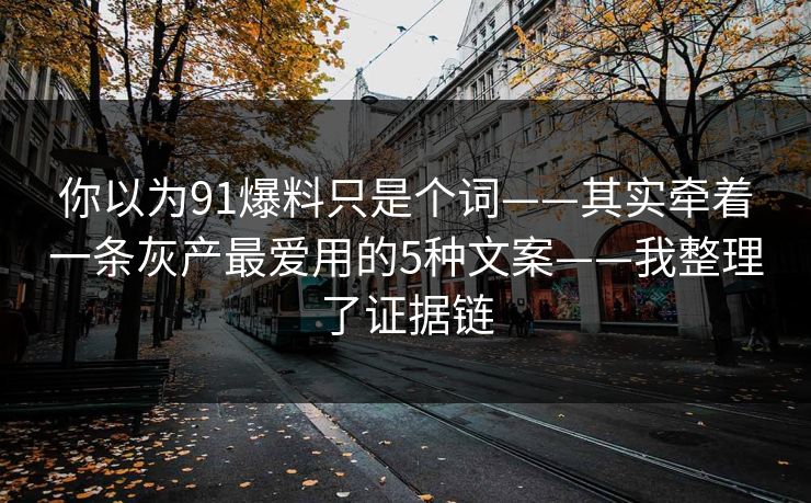 你以为91爆料只是个词——其实牵着一条灰产最爱用的5种文案——我整理了证据链 你以为91爆料只是个词——其实牵着一条灰产最爱用的5种文案——我整理了证据链